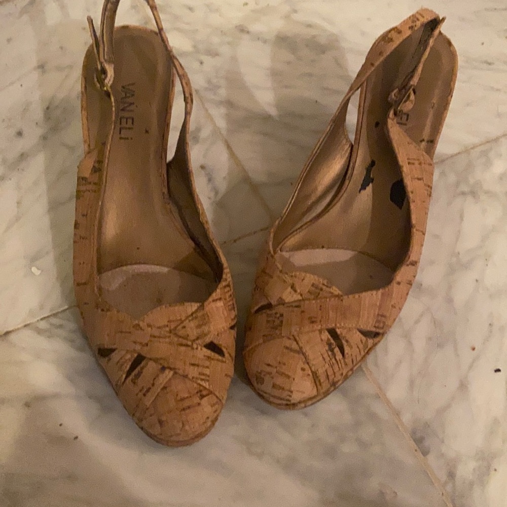 Cork kitten heels